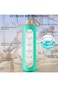 KASTWAVE Motivational Glass Water Bottle with Time Markers, Leak Proof and BPA Free, 32 Oz with Sil