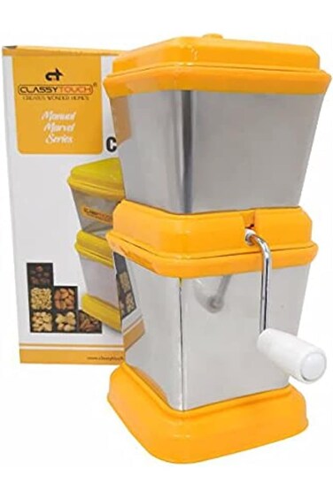 CLASSYTOUCH Vegetable Steel Chopper with Rotating Blade, Yellow, 8110816, CT 1108