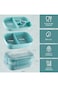 ALMEKAQUZ Stackable Bento Boxes,3 Layers All-in-One Lunch Containers with Multiple Compartments,Lea