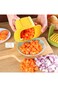 Multifunctional Dicing and Slicing Vegetable Cutter, Vegetable Cutter with Container, Manual Pressu
