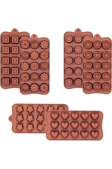 6 Pack Silicone Mini Chocolate Molds for Baking, Candy Molds and Trays for Cake Decorating