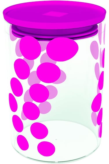 Zak Designs 0896-860 Dot Storage Container Glass Fuchsia fuchsia 900 ml