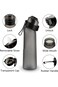 NALACAL Matt Finish Water Bottle With 2 Flavor Pod   Include Straw and Strap   Silicone Leak-Proof