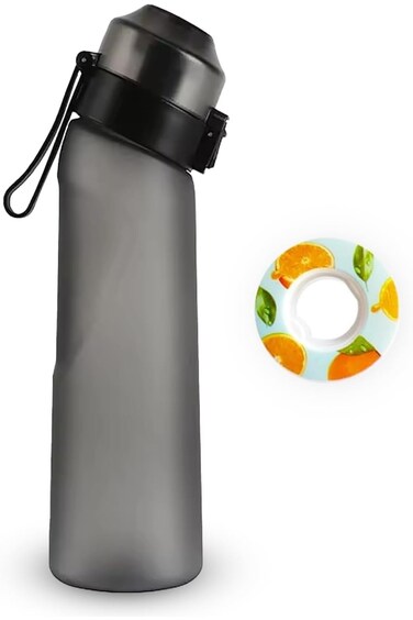 NALACAL Matt Finish Water Bottle With 2 Flavor Pod   Include Straw and Strap   Silicone Leak-Proof