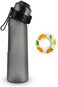 NALACAL Matt Finish Water Bottle With 2 Flavor Pod   Include Straw and Strap   Silicone Leak-Proof