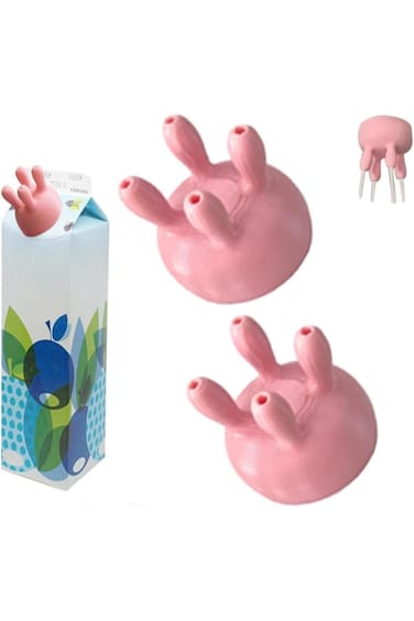 Beaunty Two Packs 3D Printed Milk Bottle Caps, Fun Milk Pouring Bottle Caps, Cow Milking Machines,