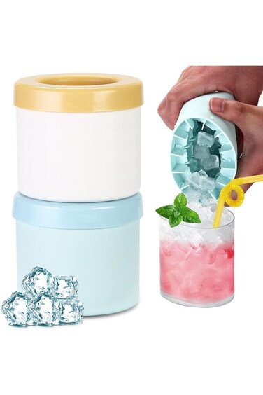 SZYYQ Silicone Small Ice Cube Trays with Lid, Cylinder Ice Cubes Mold for 60 Ice Cubes Make, Food G