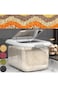 Grain Storage Bucket, Airtight Rice Container with Pop Up Lid &amp; Free Measuring Cup, Moisture, Insec