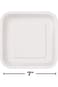 Unique Square Paper Plate 16 Pieces, 7 Inch Size, Bright White