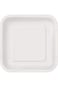 Unique Square Paper Plate 16 Pieces, 7 Inch Size, Bright White