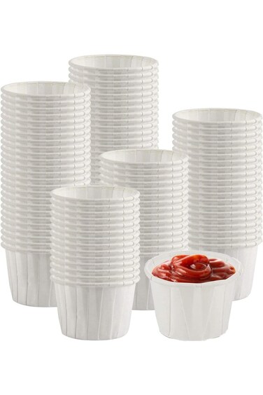 400pcs 1oz Paper Cups Disposable Paper Souffle Cup for Ketchup, Sacrament, Condiments, and Medicine