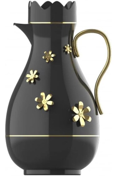 ترمس قهوة ريبون نجدية سعة 1 لتر - زجاج معزول مزدوج الجدار - مانع للتسرب - يحافظ على المشروبات