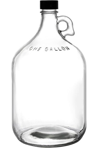 Dicunoy 1 Gallon Glass Jugs, 128 OZ Large Fermenting Jug with Seal Lid, Wine Growler Carboy Bottle