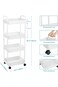 TRASSLE 4 Tier Rolling Cart with Wheels, Detachable Utility Storage Cart with Handle and Lockable W