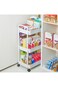 TRASSLE 4 Tier Rolling Cart with Wheels, Detachable Utility Storage Cart with Handle and Lockable W