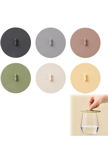KASTWAVE Silicone Cup Lids Silicone Cup Covers, 6 color Design, Food Grade Anti-dust Airtight Seal