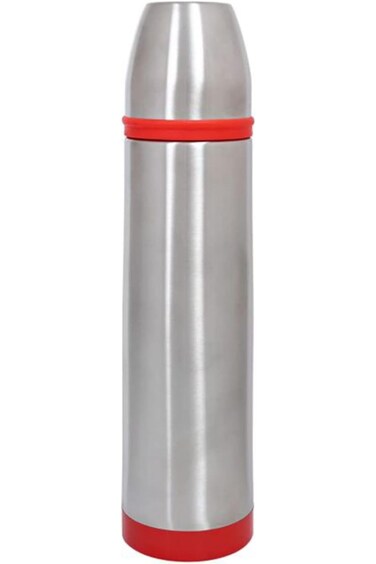 قارورة نيسان مزدوجة الجدار، سعة 1000 مل، مع شريط ملون، زجاجة قهوة، كوب بغطاء مدمج، من الفولاذ المقاوم للصدأ