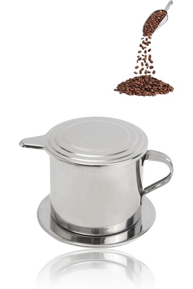 Sweet seven&reg; Stainless steel drip coffee pot, Stainless Steel Drip Filter Infuser Pot, Portable 100