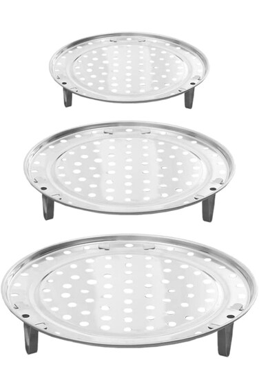 SYOSI Steamer Rack, 3 Pcs Stainless Steel Steamer Pan Baking Cooling Rack Trivet Stand Kitchen Food