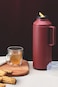 Tramontina Exata Red Plastic Thermal Beverage Dispenser with 1 Liter Glass Liner and Plastic Lid