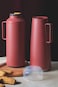 Tramontina Exata Red Plastic Thermal Beverage Dispenser with 1 Liter Glass Liner and Plastic Lid