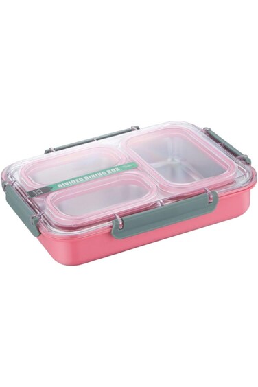 HI-FINE Lunch Box, Stainless Steel Bento Box, 3 Compartments food container for Students, Leakproof