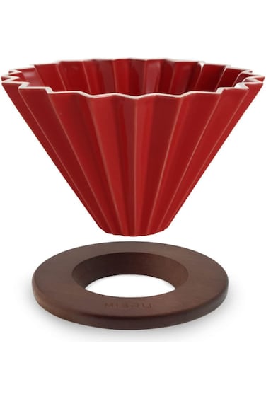 MIBRU Ceramic Coffee Dripper Origami Style Cone Filter Cup Reusable Pour Over Cafe Dripper for Home