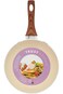 Trust Pro Non Stick Aluminium Granite Coated Hangable Frying Pan Of 24 CM Sandy Brown With Wooden T