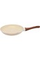 Trust Pro Non Stick Aluminium Granite Coated Hangable Frying Pan Of 24 CM Sandy Brown With Wooden T