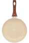 Trust Pro Non Stick Aluminium Granite Coated Hangable Frying Pan Of 24 CM Sandy Brown With Wooden T