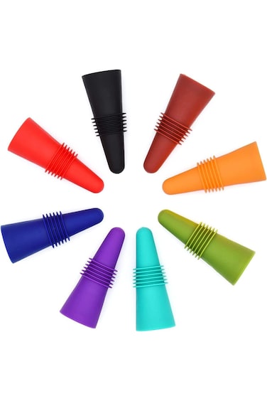 SYOSI Silicone Wine Stoppers Beverage Bottle Sealer Soft Silicone Wine Bottle Stoppers Corks with G