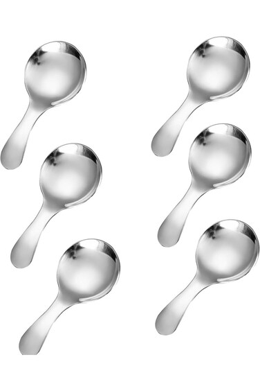 MAKINGTEC Dessert Spoon, 12 Pcs Stainless Steel Salt Spoon Short Handle Coffee Scoop Mini Tea Spoon