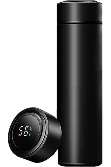 Smart Water Bottle,Leak Proof,Double Walled Vacuum Insulated Water Bottle,500ml LED Temperature Dis