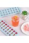 Aputue Ice Cube Tray, 2 PCS Blue+Pink Silicone Molds with Removable Lid, 24 Cavity Heart, Star, and