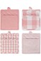DII Gingham Check Kitchen Collection, Pink, Potholder Set