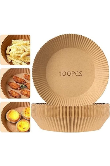 MuHadJiya Air Fryer Disposable Paper Liner 100 Pcs Non-stick Disposable Liners Baking Paper for Air