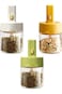 ALMEKAQUZ 3Pcs Spice Jar, Retractable Spice Jar, Clear Glass Spice Jar, Spice Jar with Retractable
