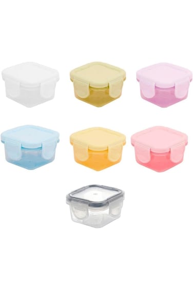 SWIUKPHE 7 Pcs Dressing Containers for Lunch Box, 60 ML Small Condiment Containers with Lids, Leakp