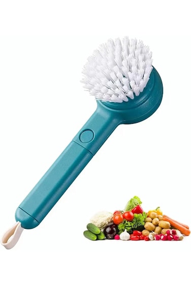 TERRIFI Vegetable Brush, Brush Fruit and Vegetable Scrubber with Peeler Long Handle Kitchen Cleanin