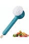 TERRIFI Vegetable Brush, Brush Fruit and Vegetable Scrubber with Peeler Long Handle Kitchen Cleanin
