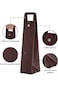 KASTWAVE Wine Gift Bags for Single Bottle, Red Single Reusable PU Leather Wine Bottle Bags with Han