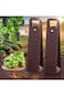 KASTWAVE Wine Gift Bags for Single Bottle, Red Single Reusable PU Leather Wine Bottle Bags with Han