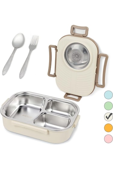 YelaJoy Stainless Steel Bento Lunch Box for Kids and Adults,Stackable BPA-Free Food Containers with