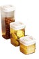 Set of 3 White Airtight Food Jars - Sealed Canisters for Kitchen &amp; Pantry Organization - Premium Ha