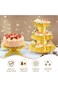 MAKINGTEC 3 PCS Cardboard Cupcake Stand 2 Set of 3 Tier Cupcake Stand for 24 Cupcakes and 1 Large C