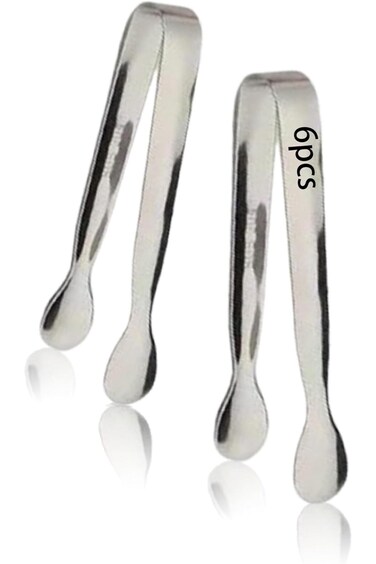 ملقط ثلج صغير من الفولاذ المقاوم للصدأ من Sweet seven® - ملقط تقديم صغير 4.23 بوصة للمقبلات والحلويات