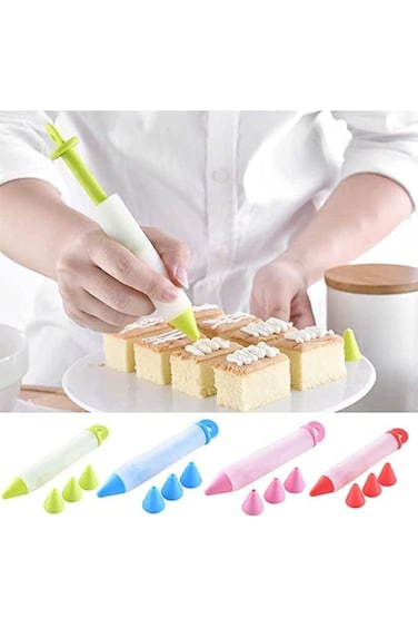 قلم تزيين الكيك من السيليكون من Funi، قلم كريمة ضغط عملي على شكل كعكة شوكولاتة D