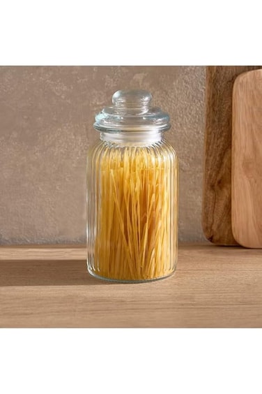 AMGREEN Essential Ribbed Glass Jar 1200 ml