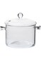 JJONE Glass Saucepan, 1500ML Thick Borosilicate Glass Pot, Clear Glass Cooking Pot, Glass Saucepan