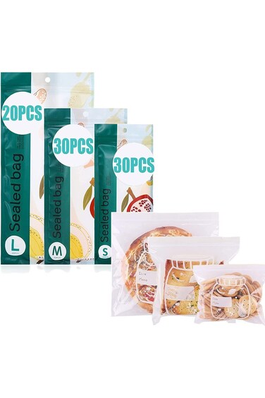 SYOSI Storage Bag, 80 Pack Food Bags, Food Storage Freezer Bags Great, for Home, Office, Vacation,